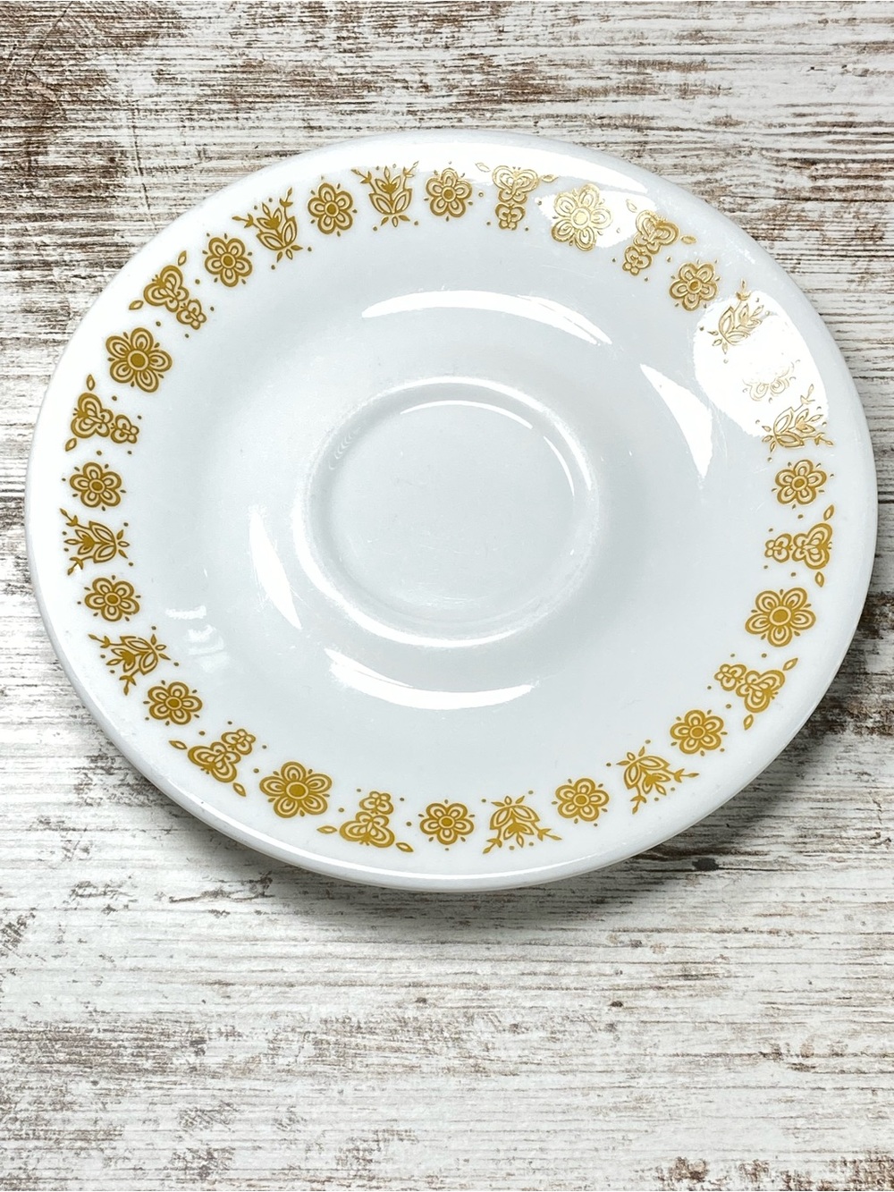 Vintage Corelle Butterfly Gold 6.5β Saucer Livingware by Corning